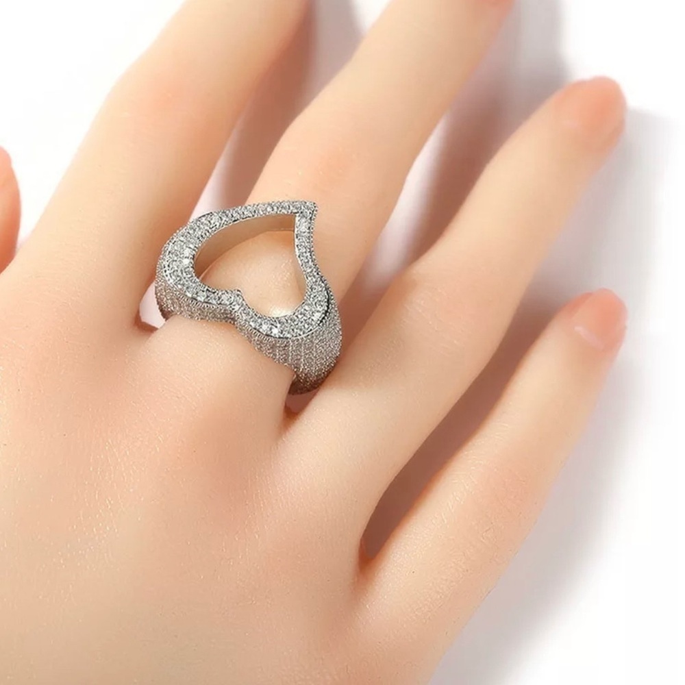 Open   Heart Ring silver size 8